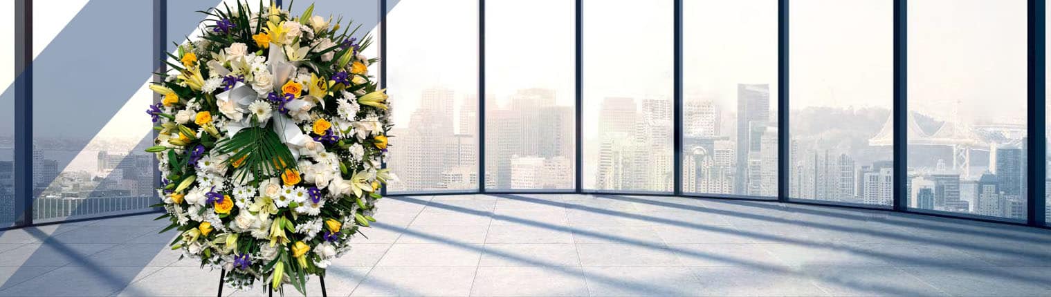 Corona de flores para funeral